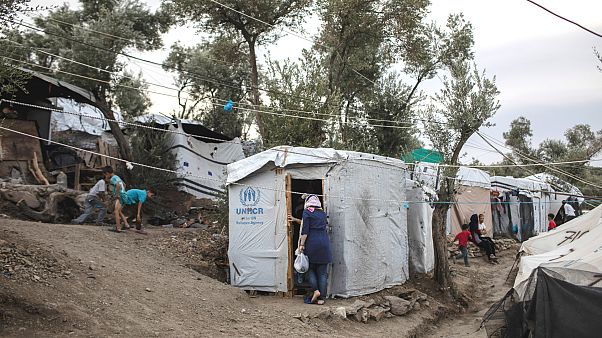 Yunanistan'ın Midilli Adası'ndaki Moria Kampı Yunanistan'ın Midilli Adası'ndaki Moria Kampı