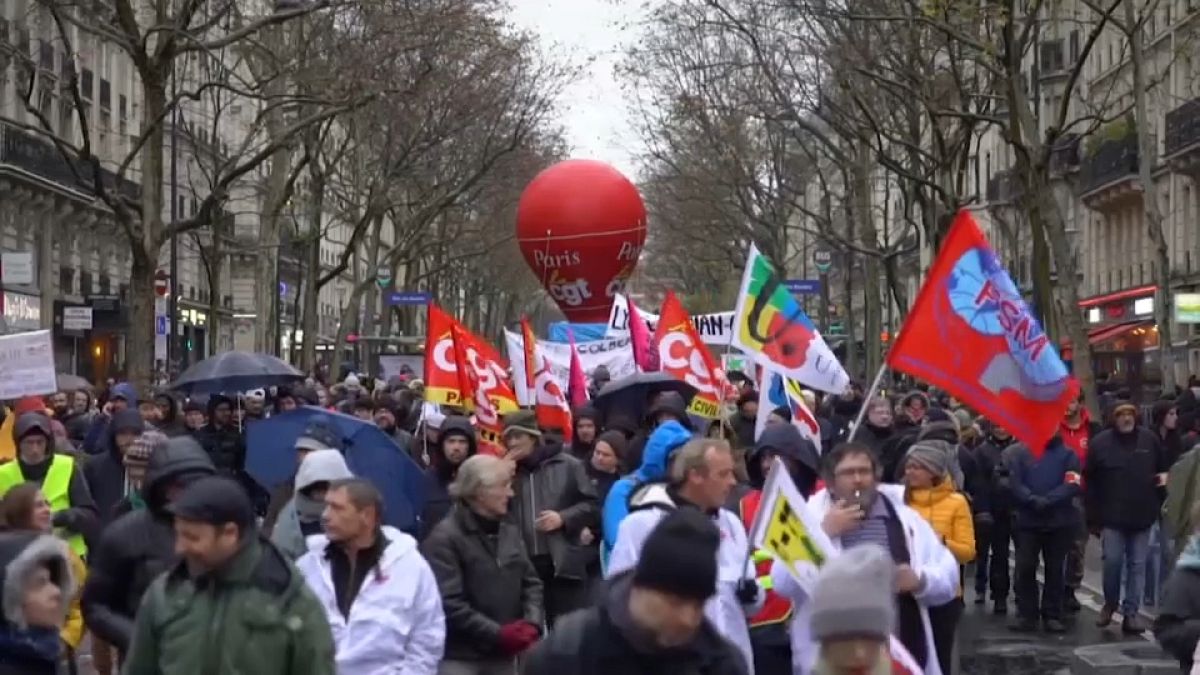 Manifestation parisienne du 12 décembre 2019 Capture d'écran du sujet /AP