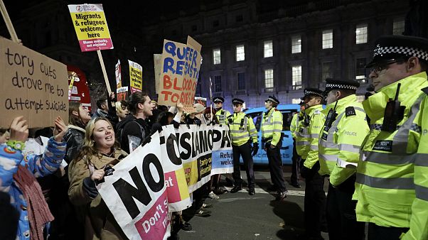 Protestos em Londres contra o resultado eleitoral Protestos em Londres contra o resultado eleitoral