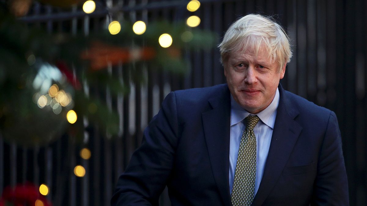 Britain's Prime Minister Boris Johnson is pictured after delivering a statement at Downing Street after winning the general election, in London, Britain, December 13, 2019. 