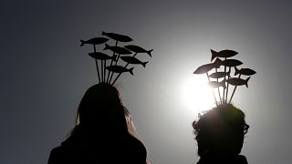 Protesters attend a demonstration held by "the sardines", a grassroots movement against far-right League leader Matteo Salvini, in Rome, Italy, December 14, 2019.