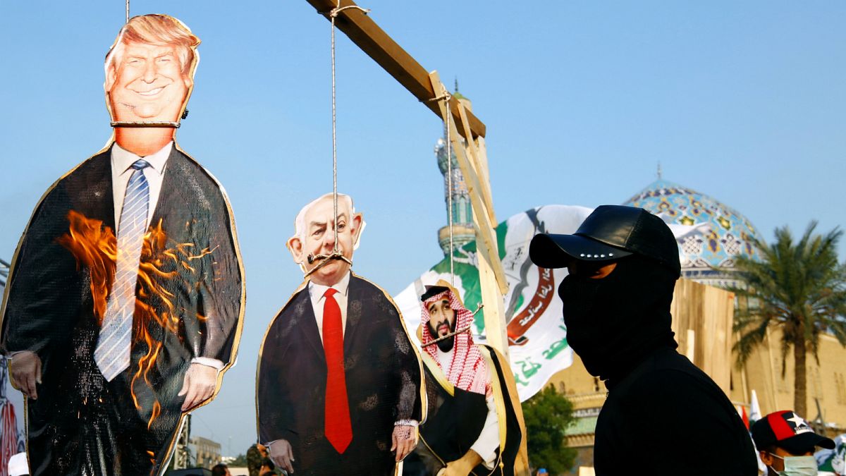 مظاهرة لأنصار "عصائب أهل الحق" رفضاً للعقوبات الأمريكية ضد قادتهم المدعومين من إيران