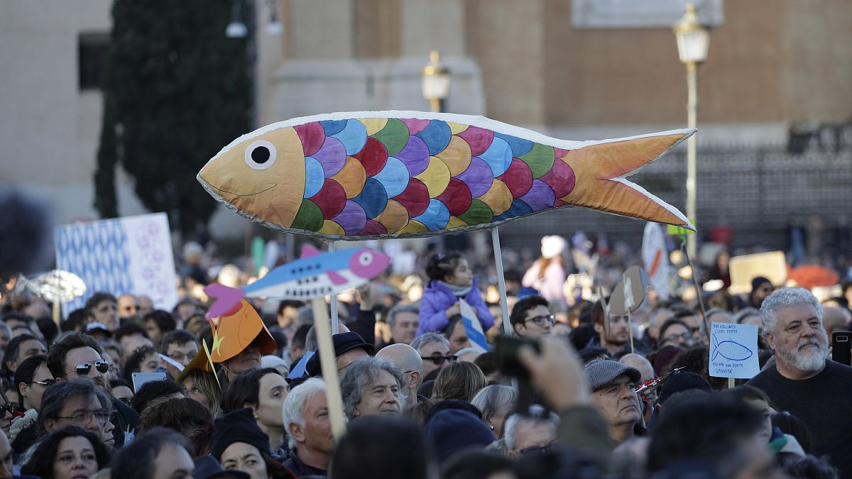 Les "sardines" manifestent à Rome contre Matteo Salvini