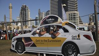 صورة ثلاثية الأبعاد لسيارة أجرة "تاكسي" في تل أبيب خلال مسابقة يوروفيجين 2019/05/13
