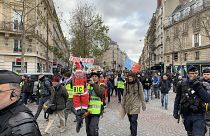 Fransa'da Sarı Yelekliler, Cumhurbaşkanı Emmanuel Macron yönetiminin politikalarını protesto etmek için yeniden sokağa çıktı. Paris'teki gösteride bir kişi gözaltına alındı