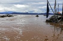 A flooded area is pictured after a storm hit the town of Argos