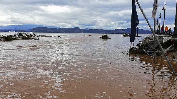 A flooded area is pictured after a storm hit the town of Argos A flooded area is pictured after a storm hit the town of Argos