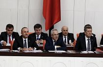 Dışişleri Bakanı Mevlüt Çavuşoğlu ve Milli Eğitim Bakanı Ziya Selçuk