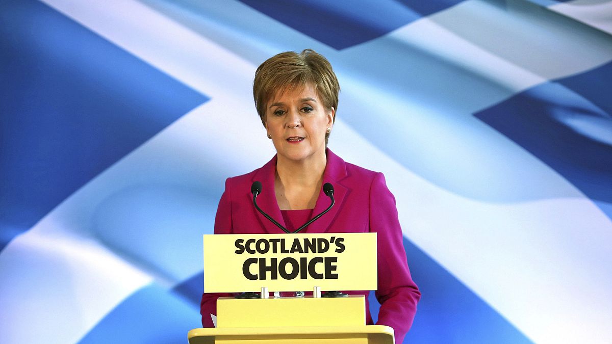 First Minister Nicola Sturgeon speaks to supporters 
