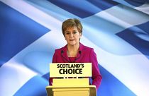 First Minister Nicola Sturgeon speaks to supporters 