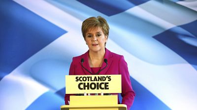 First Minister Nicola Sturgeon speaks to supporters 