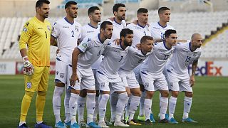 Euro 2020 Qualifier - Group I - Cyprus v Scotland - GSP Stadium, Strovolos, Cyprus - November 16, 2019 Cyprus players pose for a team group photo before the match