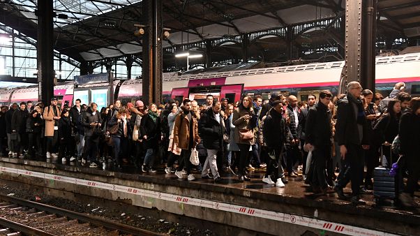 La estación Saint Lazare de París el lunes 16 de diciembre La estación Saint Lazare de París el lunes 16 de diciembre