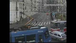 Watch: Car collides with two trams in Czech Republic