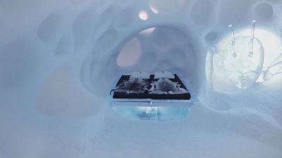 ویدیوی شگفت‌انگیز از مراحل ساخت هتل یخی در نزدیکی قطب شمال