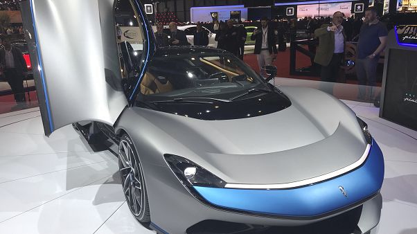Exhibición de un Pininfarina Battista en el Salón del Automóvil de Ginebra 2019 Exhibición de un Pininfarina Battista en el Salón del Automóvil de Ginebra 2019