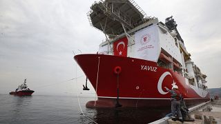 Turkey's drillship ‘Yavuz’ide Istanbul,on its way to the Mediterranean, June 20, 2019.-AP Photo/Lefteris Pitarakis)