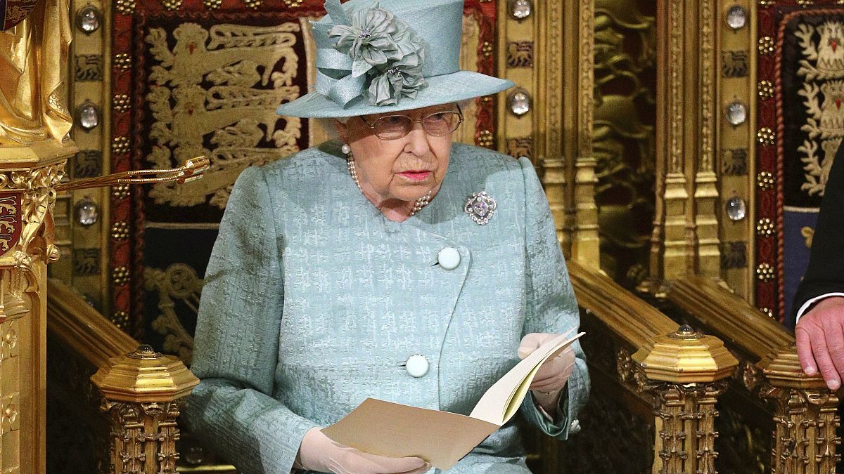 Queen Elizabeth II delivers the Queen's Speech in the chamber during the State Opening of Parliament