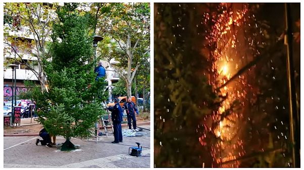 Το χριστουγεννιάτικο δέντρο στα Εξάρχεια άντεξε μόνο λίγες ώρες Το χριστουγεννιάτικο δέντρο στα Εξάρχεια άντεξε μόνο λίγες ώρες