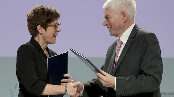 German Defence Minister Annegret Kramp-Karrenbauer, left, and Josef Schuster, President of the Central Council of Jews German Defence Minister Annegret Kramp-Karrenbauer, left, and Josef Schuster, President of the Central Council of Jews