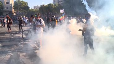 Protesters clash with Chile's police in Santiago
