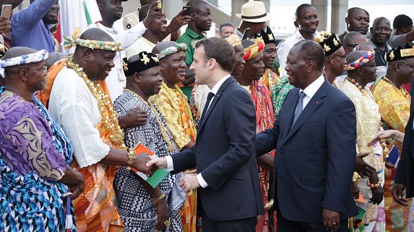 Fransa Cumhurbaşkanı Emmanuel Macron Fildişi Sahili'nin Abidjan kentinde Fransa Cumhurbaşkanı Emmanuel Macron Fildişi Sahili'nin Abidjan kentinde