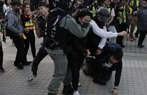 Hong Kong protest at China's treatment of Uighurs ends in violent clashes