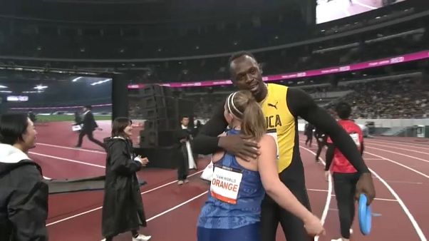 Lo stadio per le Olimpiadi di Tokyo: Bolt inaugura il "National Stadium" Lo stadio per le Olimpiadi di Tokyo: Bolt inaugura il "National Stadium"