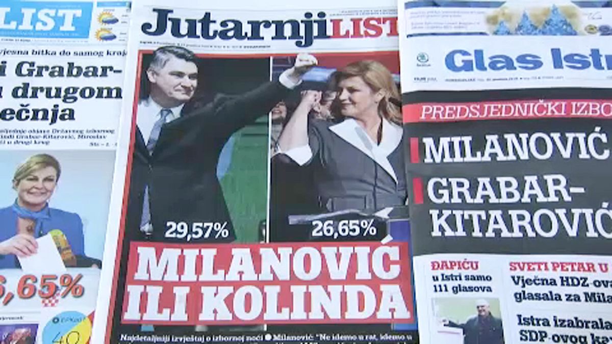 Vegyesen fogadták a horvát elnökválasztás eredményét