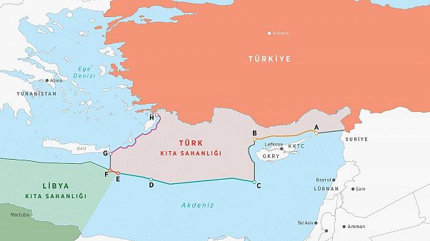 Türkiye ile Libya arasında yapılan anlaşmanın haritası Türkiye ile Libya arasında yapılan anlaşmanın haritası