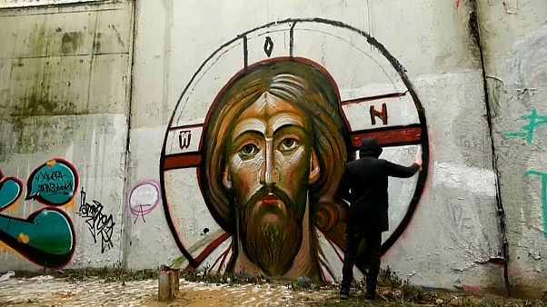 Jesus em grafíti Jesus em grafíti