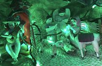 Uno de los belenes en casa de Miriam Valencia en Lima, Perú. 