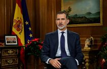 El rey Felipe en un momento del discurso de Nochebuena