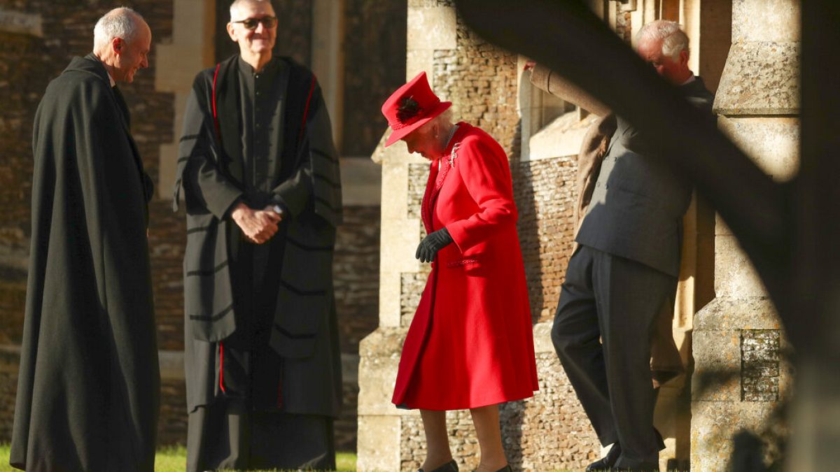 Queen Elizabeth II seen at the traditional Christmas Day service
