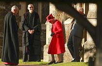 Queen Elizabeth II seen at the traditional Christmas Day service