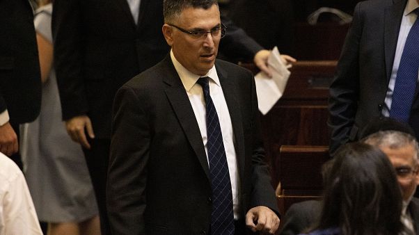 FILE PHOTO: In this Thursday, Oct. 3, 2019 photo, Gideon Saar, attends the swearing-in of the new Israel's parliament in Jerusalem. FILE PHOTO: In this Thursday, Oct. 3, 2019 photo, Gideon Saar, attends the swearing-in of the new Israel's parliament in Jerusalem.