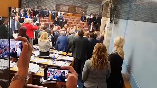 Chaotic Scenes in Montenegro Parliament Chaotic Scenes in Montenegro Parliament