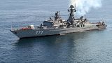 یک ناو جنگی حاضر در رزمایش مشترک ایران، روسیه و چین