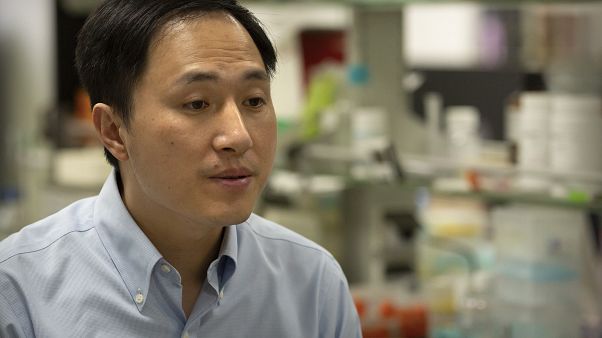 In this Oct. 10, 2018, photo, Chinese scientist He Jiankui speaks during an interview at his laboratory in Shenzhen in southern China's Guangdong province. In this Oct. 10, 2018, photo, Chinese scientist He Jiankui speaks during an interview at his laboratory in Shenzhen in southern China's Guangdong province.