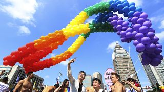 جانب من مسيرة فخر المثليين في العاصمة التايوانية تايبيه، 26 أكتوبر 2019