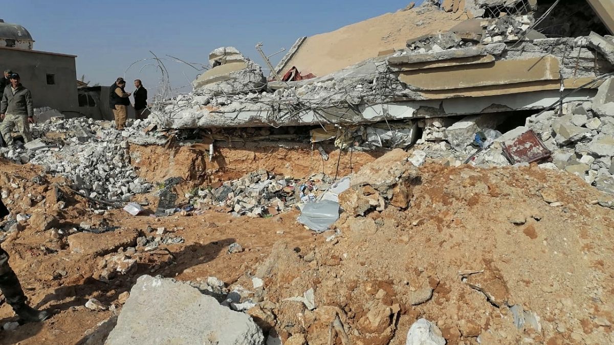 جانب من الدمار الذي خلفته الضربات الأمريكية على أهداف لكتائب حزب الله العراقية 30 ديسمبر 2019