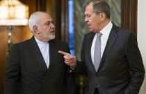 Iranian foreign minister Javad Zarif (L) met his Russian counterpart Sergei Lavrov in Moscow