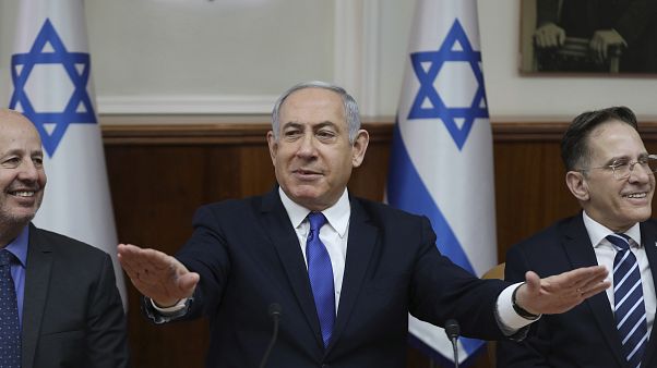 Israeli Prime Minister Benjamin Netanyahu attends the weekly cabinet meeting at the Prime Minister office in Jerusalem, Israel, 29 December 2019. Israeli Prime Minister Benjamin Netanyahu attends the weekly cabinet meeting at the Prime Minister office in Jerusalem, Israel, 29 December 2019.