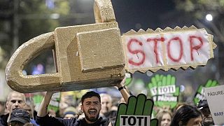 Protesta contra la tala ilegal en Rumanía (Bucarest, 3/11/2019)