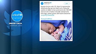 Unicef Twitting the just born baby in 2020