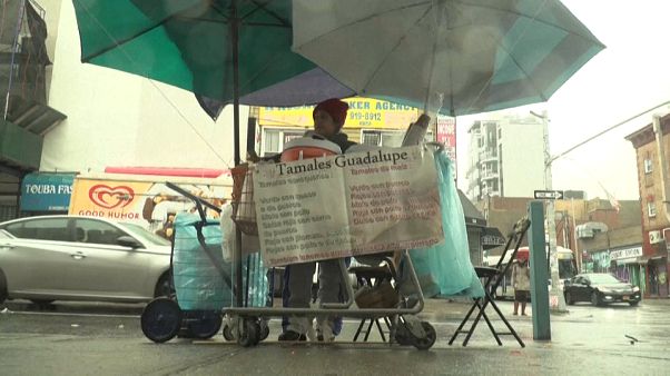 La vendedora ambulante Guadalupe Galicia, en las calles de Nueva York La vendedora ambulante Guadalupe Galicia, en las calles de Nueva York
