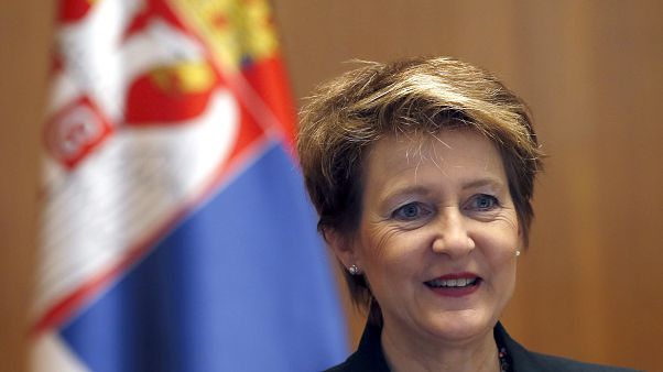 Swiss Federal Councillor Simonetta Sommaruga on Jan. 24, 2018. Swiss Federal Councillor Simonetta Sommaruga on Jan. 24, 2018.