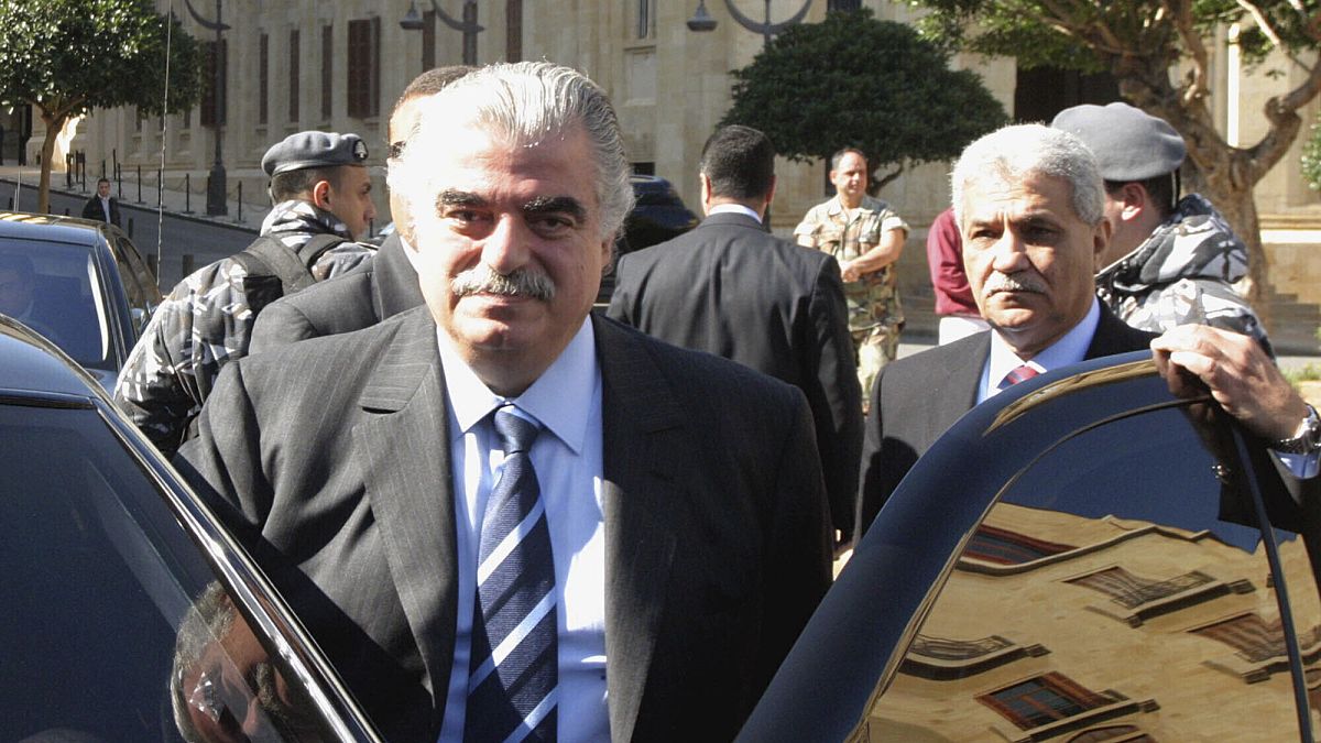 Archive - L'ancien Premier ministre libanais Rafik Hariri quelques minutes avant son assassinat le 14 février 2005