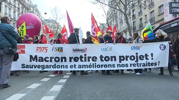 Manifestaciones contra la reforma de las pensiones de Macron Manifestaciones contra la reforma de las pensiones de Macron
