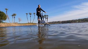 شاهد: قيادة دراجة على سطح الماء أضحى ممكنا